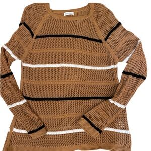 Calvin Klein women’s open weave striped sweater EUC medium